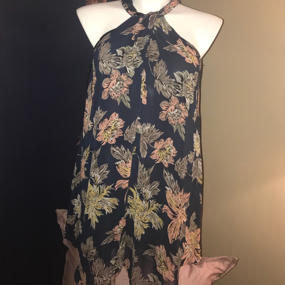 Navy blue ASTR halter dress